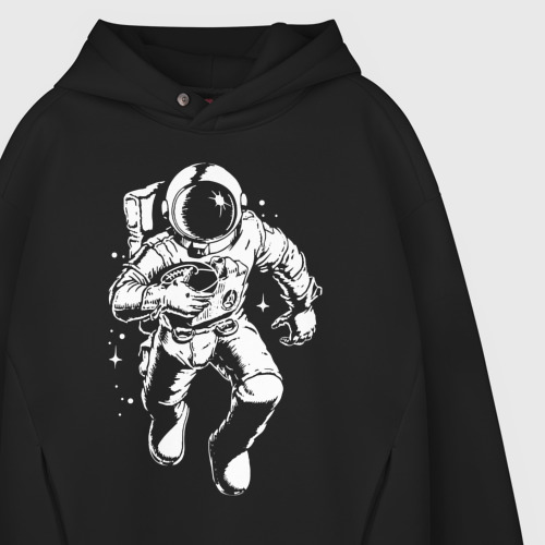 Мужское худи Oversize хлопок Space american football, цвет черный - фото 4