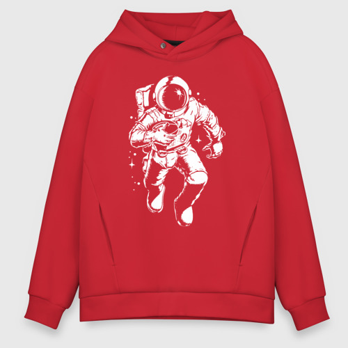 Мужское худи Oversize хлопок Space american football, цвет красный