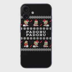 Чехол для iPhone 16 силиконовый с защитой камеры Merry christmas padoru meme