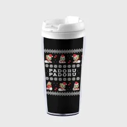 Термокружка-непроливайка Merry christmas padoru meme