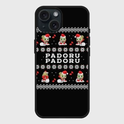 Чехол силиконовый для Apple iPhone 15 матовый Merry christmas padoru meme