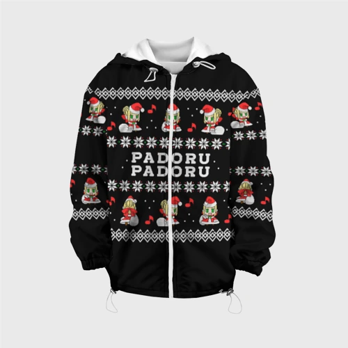 Детская куртка 3D Merry christmas padoru meme