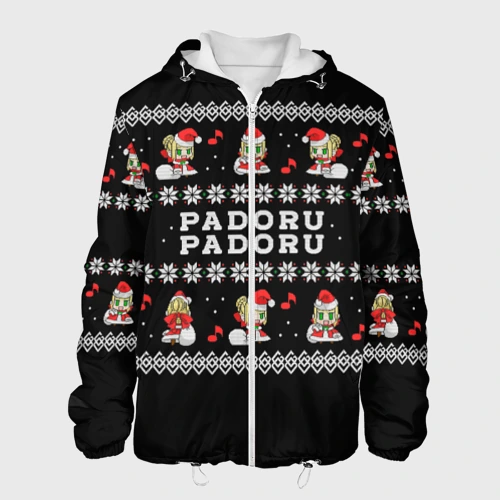 Мужская куртка 3D Merry christmas padoru meme