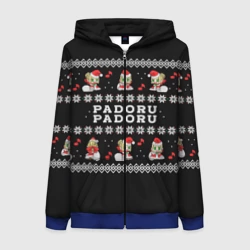 Женская толстовка 3D на молнии Merry christmas padoru meme