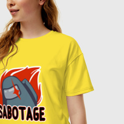 Женская футболка хлопок Oversize Among Us Sabotage - фото 2
