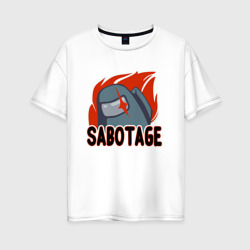 Женская футболка хлопок Oversize Among Us Sabotage