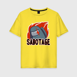 Женская футболка хлопок Oversize Among Us Sabotage