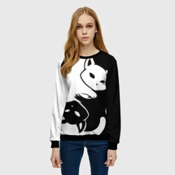 Женский свитшот 3D Инь и Янь котики - фото 2