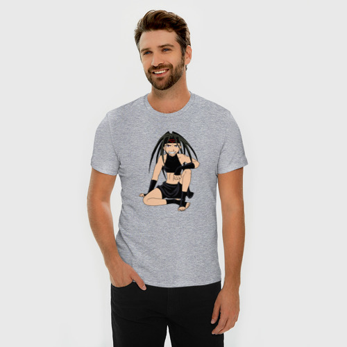 Мужская футболка хлопок Slim Энви Боттом/Зависть, цвет меланж - фото 3