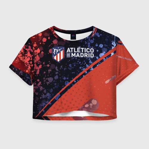 Женская футболка Crop-top 3D ATLETICO MADRID / Атлетико, цвет 3D печать