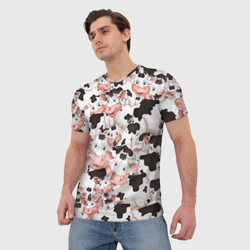 Мужская футболка 3D Коровы, цвет 3D печать - фото 3