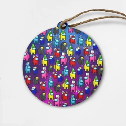 Деревянная игрушка круг Among Us