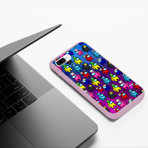 Чехол для iPhone 7Plus/8 Plus матовый Among Us, цвет розовый - фото 5