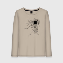 Женский лонгслив хлопок Сердце чип