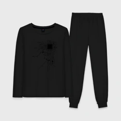 Женская пижама с лонгсливом хлопок Сердце чип