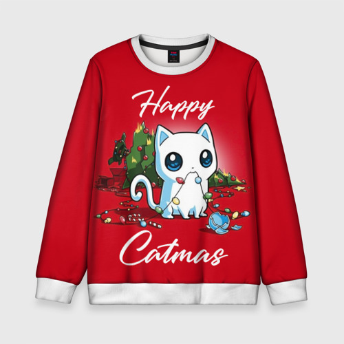 Детский свитшот 3D Happy Catmas