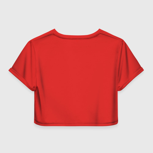 Женская футболка Crop-top 3D Новогодний тоторо, цвет 3D печать - фото 2