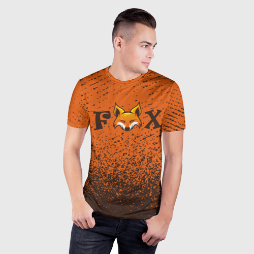 Мужская футболка 3D Slim с принтом FOX, фото на моделе #1