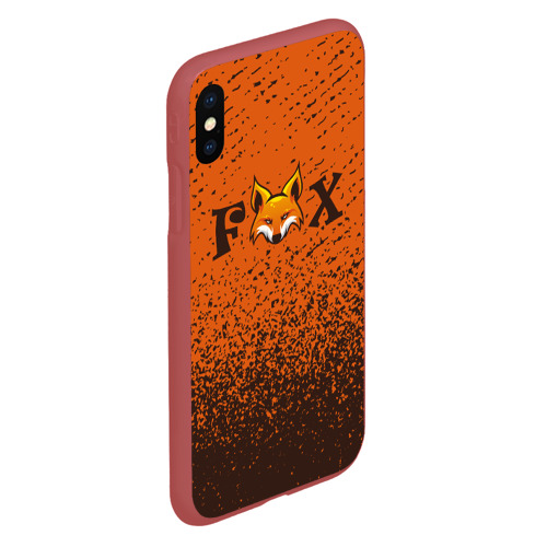 Чехол для iPhone XS Max матовый с принтом FOX, вид сбоку #3