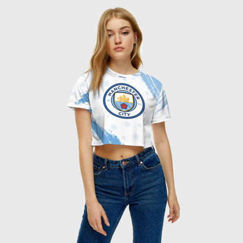 Женская футболка Crop-top 3D MANCHESTER CITY Манчестер Сити - фото 3