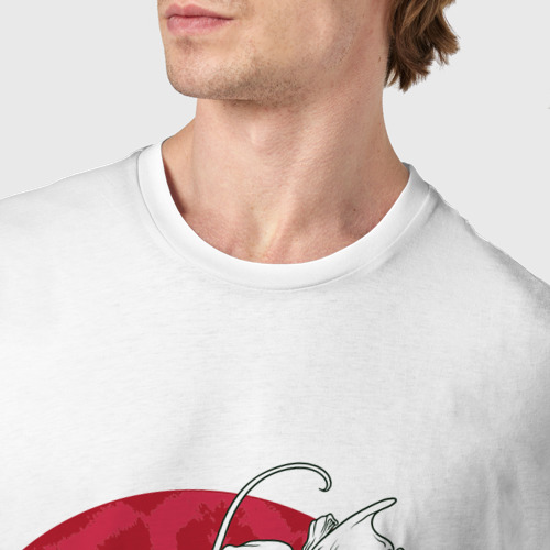 Мужская футболка хлопок Карпы Кои, цвет белый - фото 6