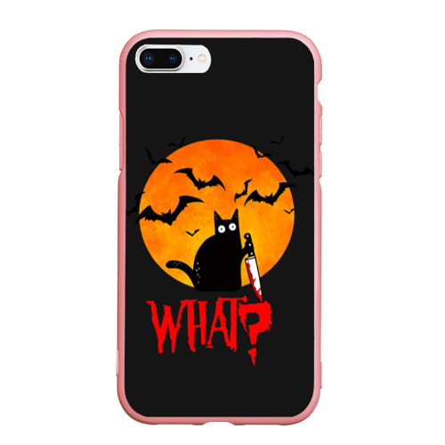 Чехол для iPhone 7Plus/8 Plus матовый What Cat Halloween, цвет баблгам