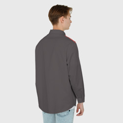 Рубашка с принтом Ковбой образ для мужчины, вид на модели сзади №2. Цвет основы: белый