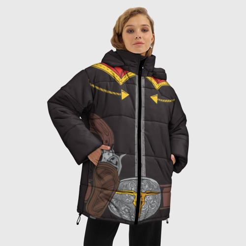 Женская зимняя куртка Oversize Ковбой образ, цвет черный - фото 3