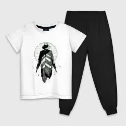 Детская пижама с белой футболкой Ковбой