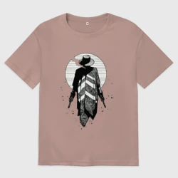 Женская футболка хлопок Oversize Ковбой