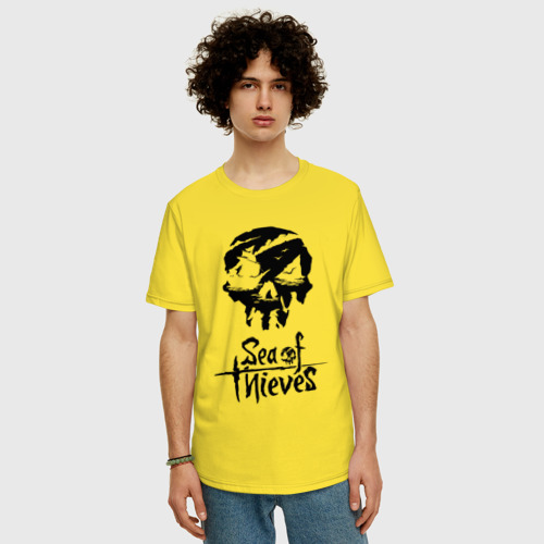 Мужская футболка хлопок Oversize с принтом SEA OF THIEVES, фото на моделе #1
