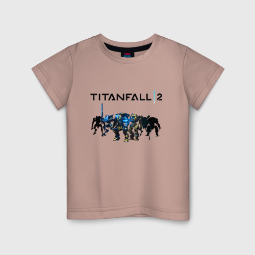 Детская футболка хлопок Titanfall 2, цвет пыльно-розовый