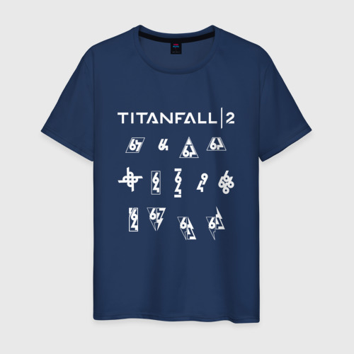 Мужская футболка хлопок TITANFALL 2, цвет темно-синий