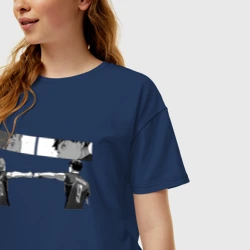 Женская футболка хлопок Oversize Хината и Кагеяма - фото 2