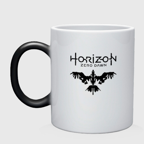 Кружка хамелеон Horizon Zero Dawn, цвет белый + черный
