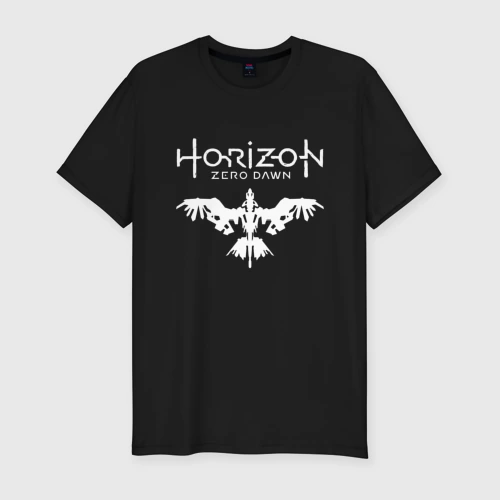 Мужская футболка хлопок Slim с принтом Horizon Zero Dawn, вид спереди #2