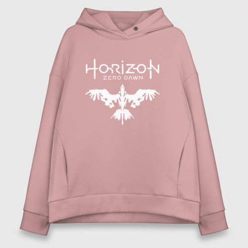 Женское худи Oversize хлопок Horizon Zero Dawn, цвет пыльно-розовый