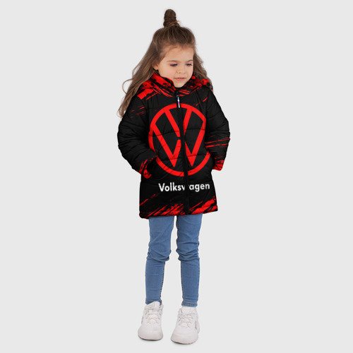 Зимняя куртка для девочек 3D Volkswagen Фольксваген, цвет красный - фото 5