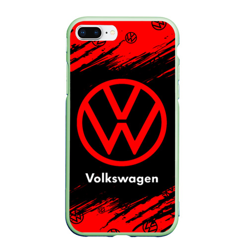 Чехол для iPhone 7Plus/8 Plus матовый Volkswagen Фольксваген, цвет салатовый