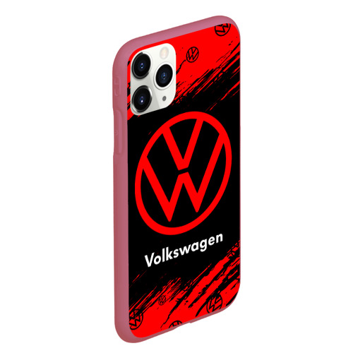 Чехол для iPhone 11 Pro Max матовый Volkswagen Фольксваген, цвет малиновый - фото 3