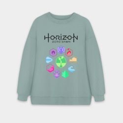 Женский свитшот oversize без начеса хлопок Horizon Zero Dawn