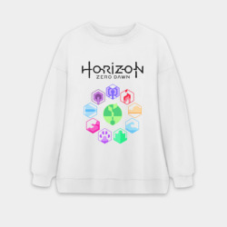 Женский свитшот oversize без начеса хлопок Horizon Zero Dawn