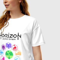 Женская футболка хлопок Oversize Horizon Zero Dawn - фото 2