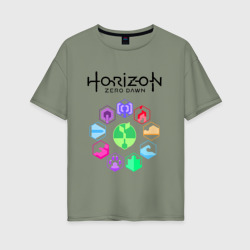 Женская футболка хлопок Oversize Horizon Zero Dawn