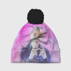 Шапка 3D c помпоном BTS