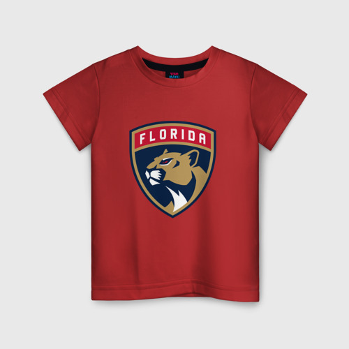 Детская футболка хлопок Флорида Пантерз, цвет красный