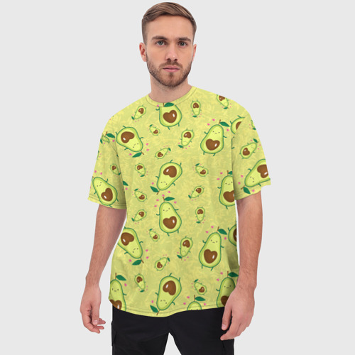 Мужская футболка oversize 3D Милашка авокадик, цвет 3D печать - фото 3