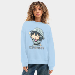 Женский свитшот oversize без начеса хлопок Маюри - фото 2