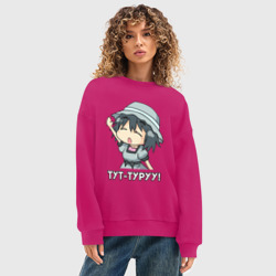 Женский свитшот oversize без начеса хлопок Маюри - фото 2