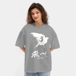 Женская футболка Oversize хлопок texturе Haikyuu Hinata - фото 2